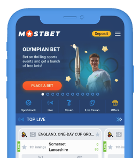 Interface da aplicação Mostbet em Portugal