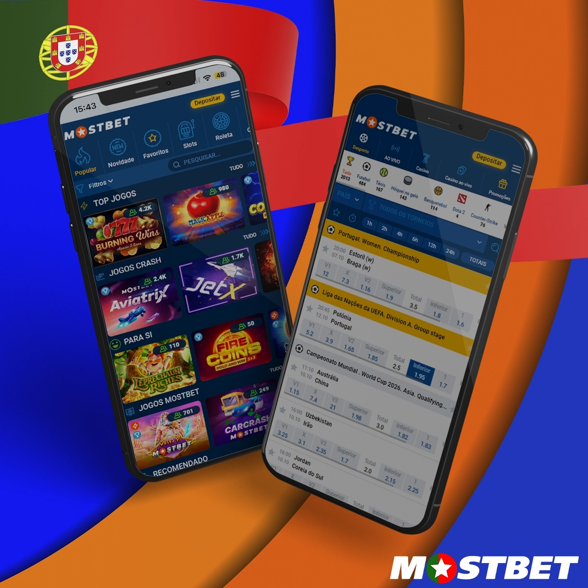 Comparação da versão móvel e da aplicação de Mostbet