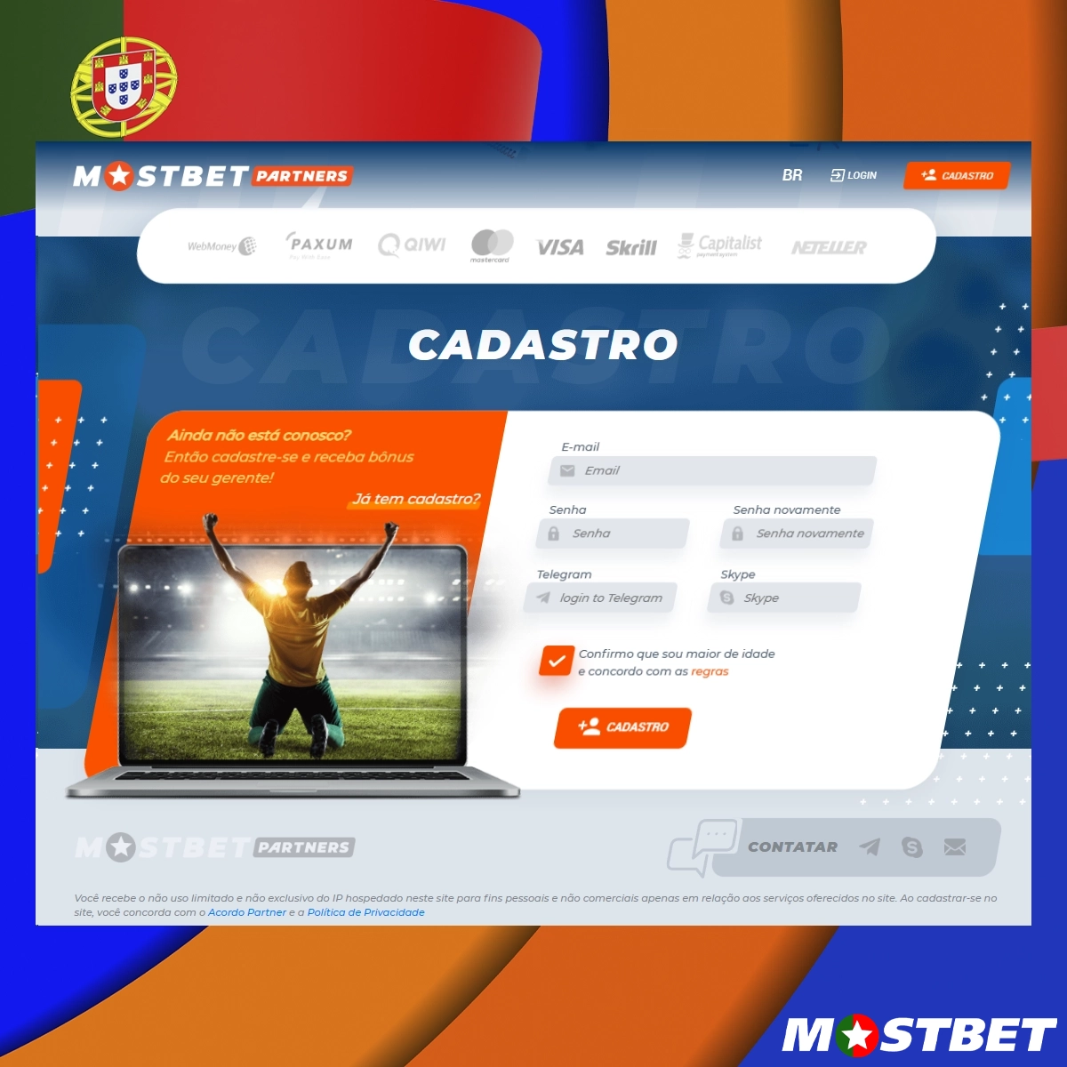 Como se registar no programa de afiliados Mostbet