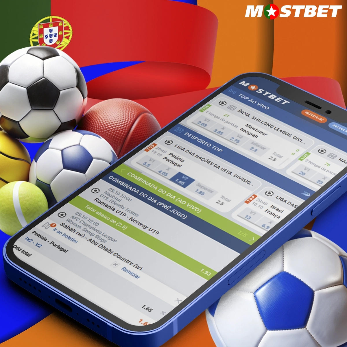 Todas as categorias desportivas da aplicação móvel Mostbet