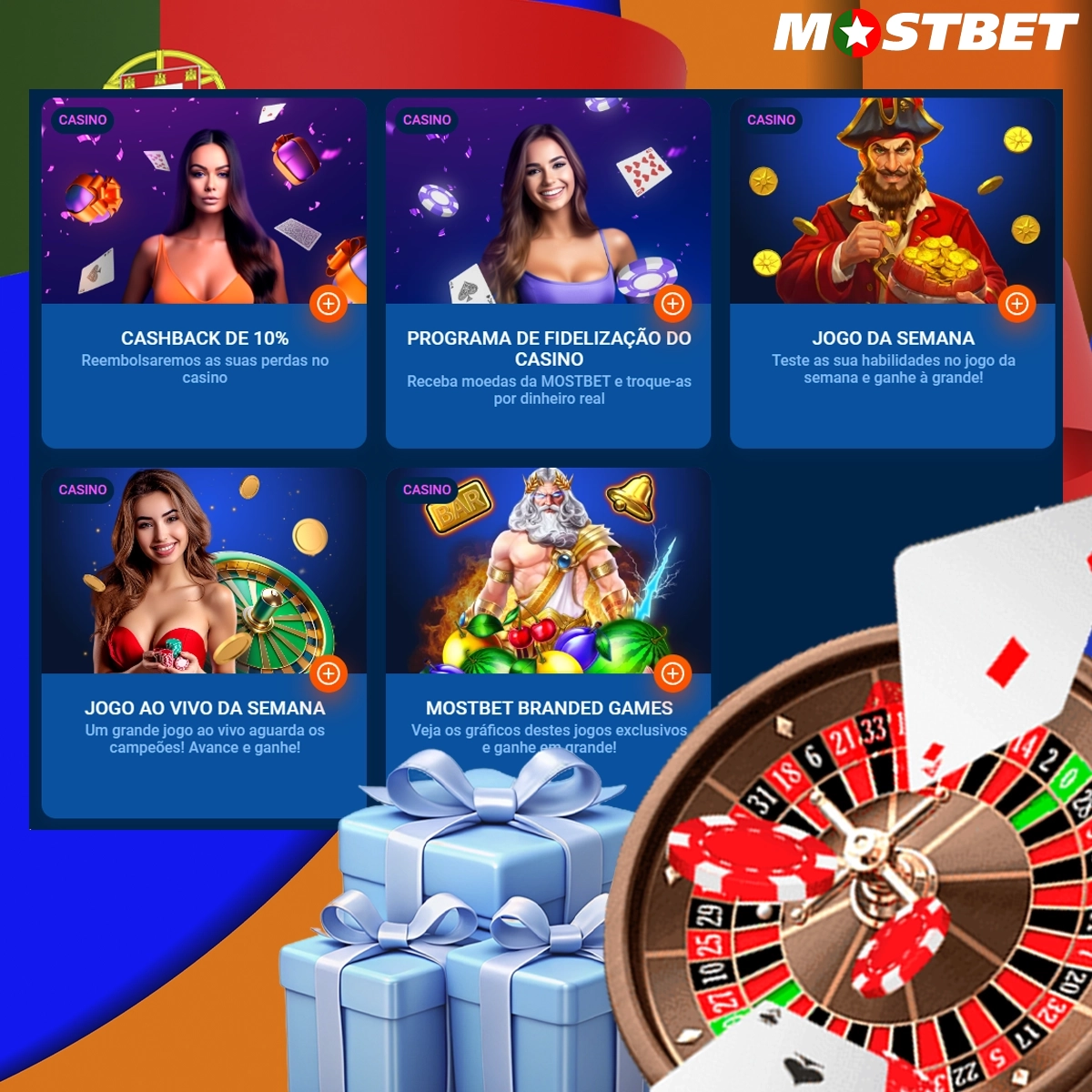 Que bónus oferece a Mostbet para os casinos?