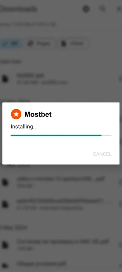 Instalar o ficheiro APK Mostbet, passo 7