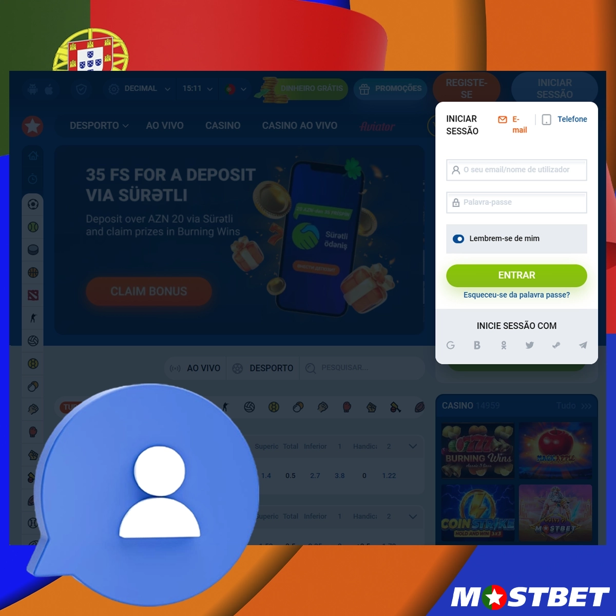 Como faço para entrar na minha conta Mostbet?